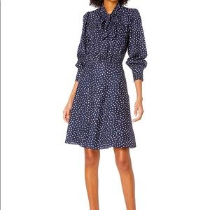 Rebecca Taylor Navy Blue Neck Bow Tie Dress 4 S
